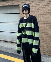 B.R.U | 【ウィメンズ】個性派デザイン コントラストボーダーニット(ニット/セーター)