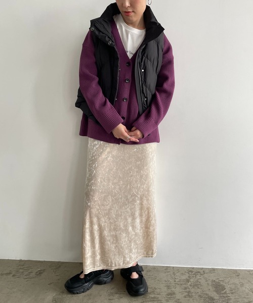 LOWRYS FARM（ローリーズファーム）の「ナカワタショートベスト  906763（ベスト・レディース・アイボリー/パープル/ブラック・FREE）」の19枚目の写真