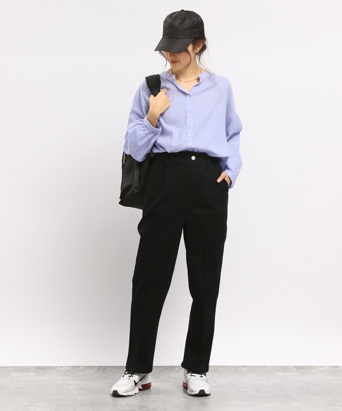 GLOBAL WORK Smile Seed Store（グローバルワーク スマイルシードストア）の「ストレッチタックテーパードデニムパンツ（デニムパンツ・レディース・ブルー系その他5/ブラック/スカイブルー・SMALL/LARGE/MEDIUM）」の12枚目の写真