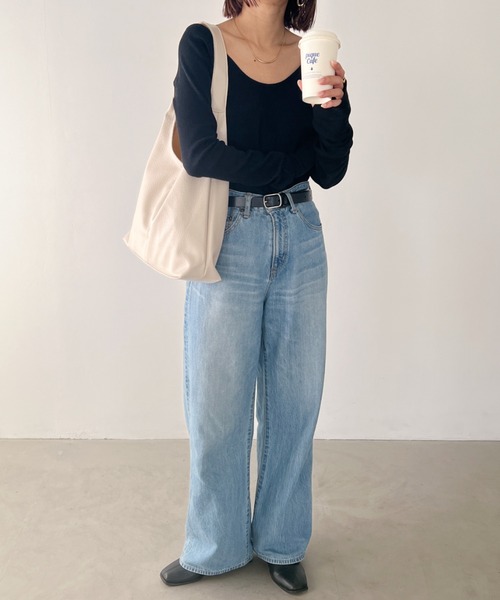 MYMOOD.（マイムード）の「【A4サイズ収納可】ポーチ付き PU トートバッグ（トートバッグ・レディース・ブラック/アイボリー/シルバー・FREE）」の14枚目の写真