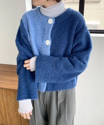 バイカラーボックスカーディガンロングスリーブ 971140