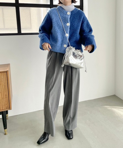 LOWRYS FARM（ローリーズファーム）の「バイカラーボックスカーディガンロングスリーブ　971140（ニット/セーター・レディース・ブルー/ブラック・FREE）」の18枚目の写真
