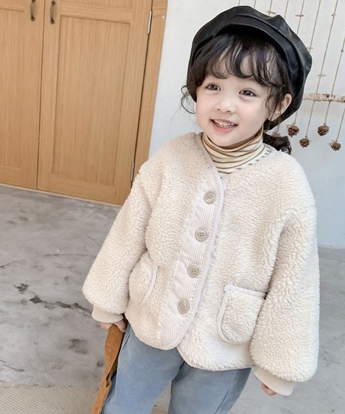 セール】【 Bambin / ボンバン 】 ボア ノーカラー ジャケット