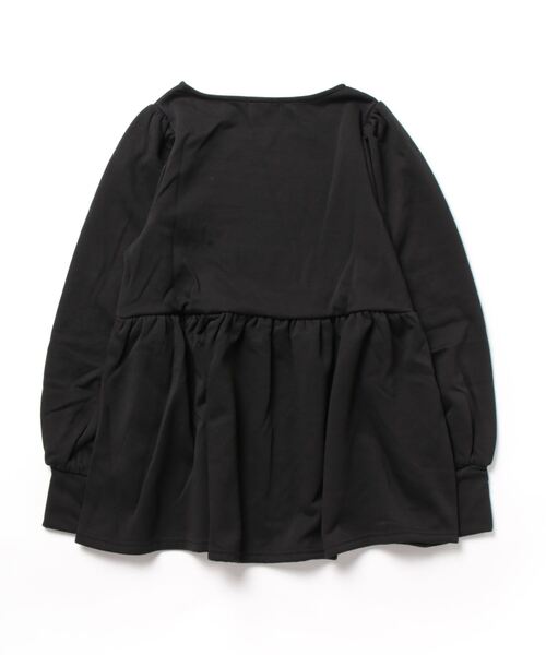alotta(アロッタ)の「裏ファーパフ袖ペプラムプルオーバー(Tシャツ/カットソー・レディース・ブラック/ピンク/アイボリー/モカ・L/LL/3L/M)」の14枚目の写真