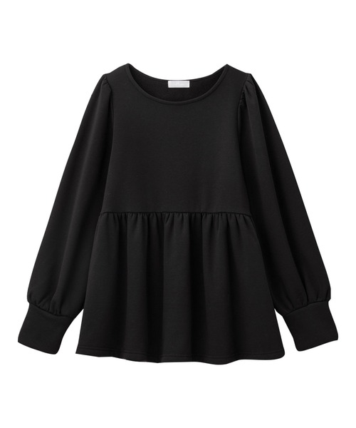 alotta(アロッタ)の「裏ファーパフ袖ペプラムプルオーバー(Tシャツ/カットソー・レディース・ブラック/ピンク/アイボリー/モカ・L/LL/3L/M)」の11枚目の写真
