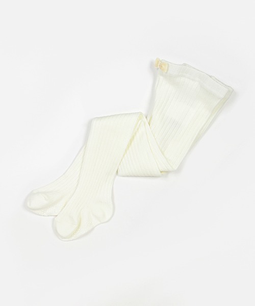 petit main（プティマイン）の「ウール混リブタイツ（ソックス/靴下・キッズ・オフホワイト/ベージュ/パープル/ブラック・90cm/100cm/110cm/120cm/130cm）」の2枚目の写真