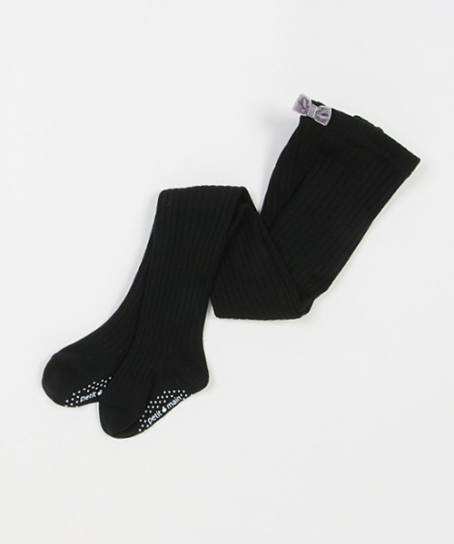 petit main（プティマイン）の「ウール混リブタイツ（ソックス/靴下・キッズ・オフホワイト/ベージュ/パープル/ブラック・90cm/100cm/110cm/120cm/130cm）」の3枚目の写真