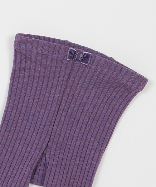 petit main（プティマイン）の「ウール混リブタイツ（ソックス/靴下・キッズ・オフホワイト/ベージュ/パープル/ブラック・90cm/100cm/110cm/120cm/130cm）」の6枚目の写真