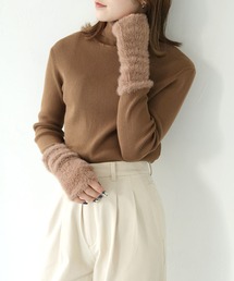 HER CLOSET | 【vingtrois】タートルネックシャギー切替リブニット(ニット/セーター)