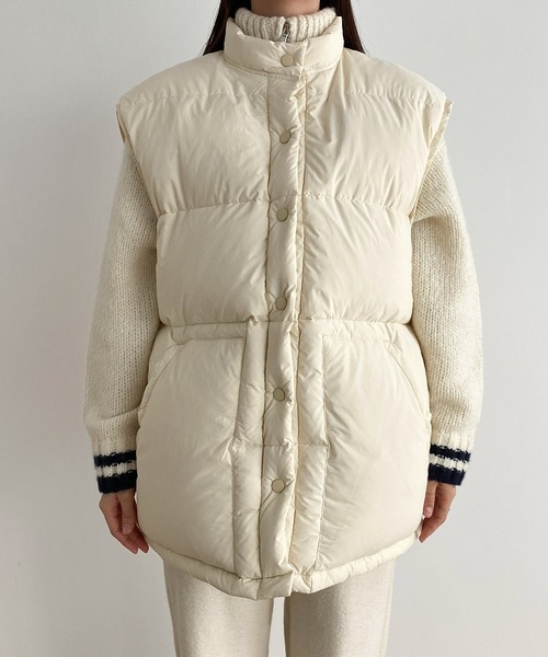 CANAL JEAN（キャナルジーン）の「RED CHOP WORKS　オーバーサイズダウンベスト（ダウンベスト・レディース・ブラウン/アイボリー/カーキ・ONE SIZE）」の15枚目の写真