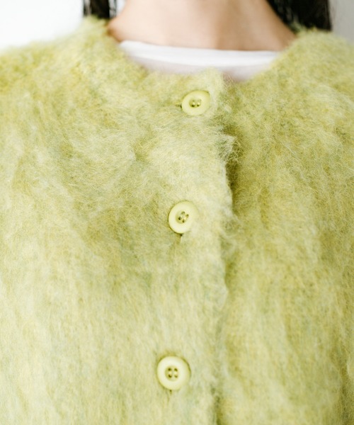 haco!（ハコ）の「猫はかぶれないからそのかわりにコレを！猫みたいにふわふわかわいい猫かぶりニットカーディガン（カーディガン/ボレロ・レディース・ライム/ピンク/ライトブルー・MEDIUM/LARGE/X-LARGE/SMALL）」の6枚目の写真