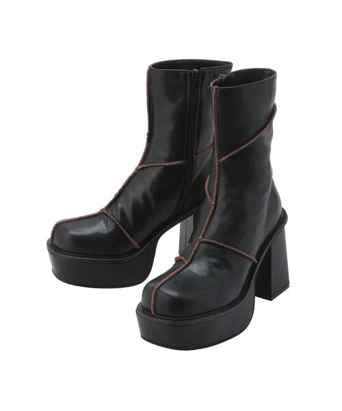 EVRIS(エヴリス)の「ステッチショートブーツ(ブーツ・レディース・ブラック/アイボリー/シルバー・LARGE/MEDIUM/SMALL)」の15枚目の写真