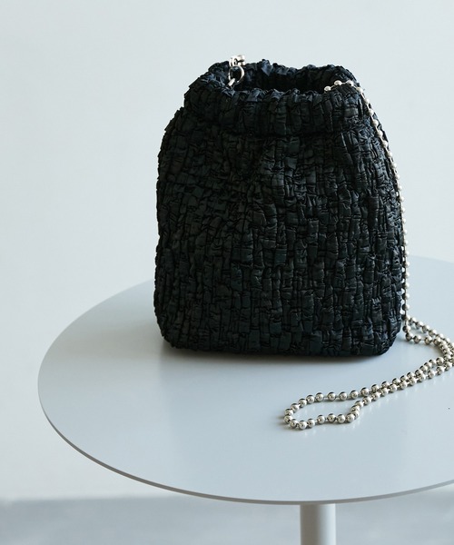 ROPE' PICNIC(ロペピクニック)の「プリーツドロストリングボールチェーンショルダーバッグ(ショルダーバッグ・レディース・ブラック/パープル系その他5・FREE)」の2枚目の写真