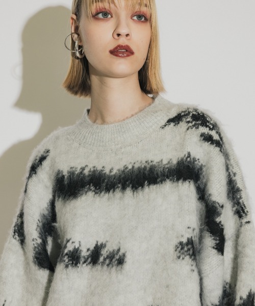 casane（カサネ）の「ヘアリーブリーチニット（ニット/セーター・レディース・ブラック/ホワイト・FREE）」の22枚目の写真