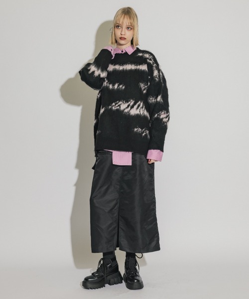 casane（カサネ）の「ヘアリーブリーチニット（ニット/セーター・レディース・ブラック/ホワイト・FREE）」の10枚目の写真