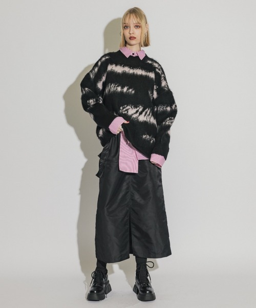 casane（カサネ）の「ヘアリーブリーチニット（ニット/セーター・レディース・ブラック/ホワイト・FREE）」の13枚目の写真