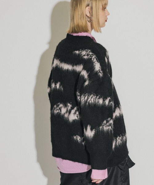 casane（カサネ）の「ヘアリーブリーチニット（ニット/セーター・レディース・ブラック/ホワイト・FREE）」の8枚目の写真