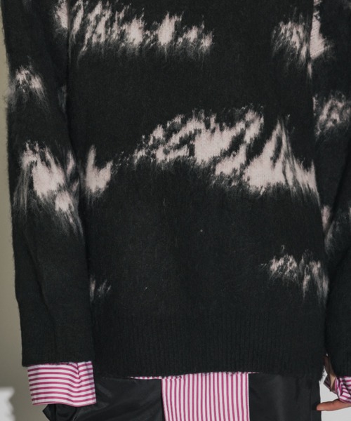 casane（カサネ）の「ヘアリーブリーチニット（ニット/セーター・レディース・ブラック/ホワイト・FREE）」の9枚目の写真