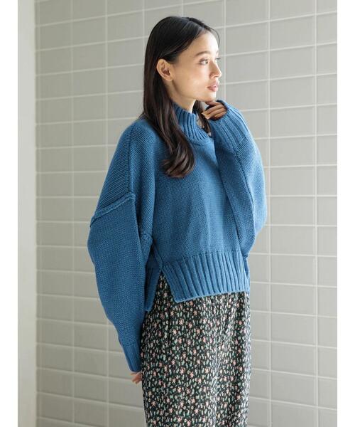 Sugar spoon（シュガースプーン）の「・SUGAR　SPOON　ハイネックショートニット（ニット/セーター・レディース・ブラック/杢グレー/グリーン/オフホワイト/ピンク/ブルー・FREE）」の17枚目の写真