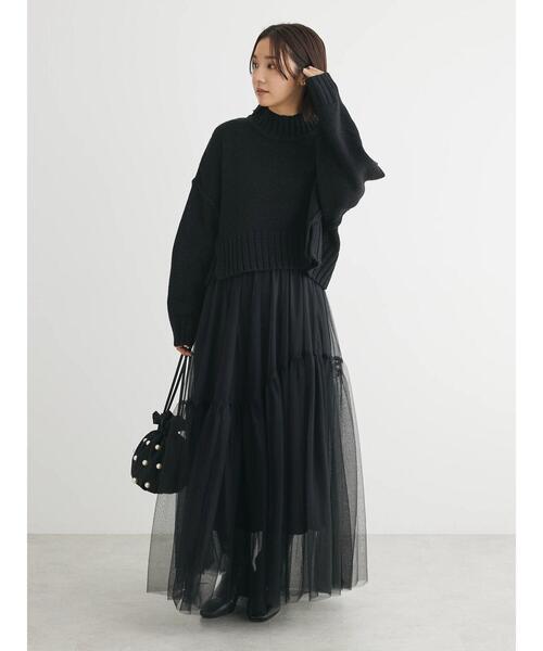 Sugar spoon（シュガースプーン）の「・SUGAR　SPOON　ハイネックショートニット（ニット/セーター・レディース・ブラック/杢グレー/グリーン/オフホワイト/ピンク/ブルー・FREE）」の7枚目の写真