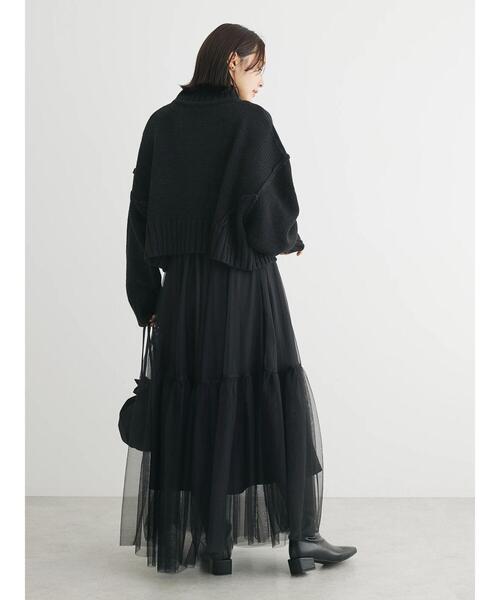 Sugar spoon（シュガースプーン）の「・SUGAR　SPOON　ハイネックショートニット（ニット/セーター・レディース・ブラック/杢グレー/グリーン/オフホワイト/ピンク/ブルー・FREE）」の9枚目の写真