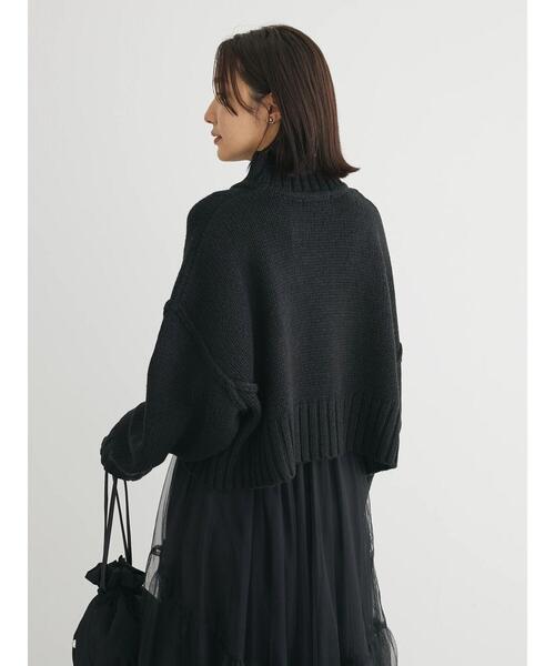 Sugar spoon（シュガースプーン）の「・SUGAR　SPOON　ハイネックショートニット（ニット/セーター・レディース・ブラック/杢グレー/グリーン/オフホワイト/ピンク/ブルー・FREE）」の12枚目の写真