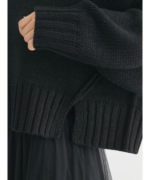 Sugar spoon（シュガースプーン）の「・SUGAR　SPOON　ハイネックショートニット（ニット/セーター・レディース・ブラック/杢グレー/グリーン/オフホワイト/ピンク/ブルー・FREE）」の15枚目の写真