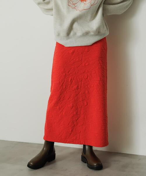 SENSE OF PLACE by URBAN RESEARCH（センスオブプレイスバイアーバンリサーチ）の「フクレジャガードナロースカート（スカート・レディース・レッド/ブラック/アイボリー・ONE）」の21枚目の写真