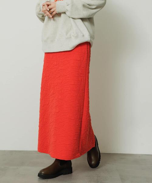 SENSE OF PLACE by URBAN RESEARCH（センスオブプレイスバイアーバンリサーチ）の「フクレジャガードナロースカート（スカート・レディース・レッド/ブラック/アイボリー・ONE）」の20枚目の写真