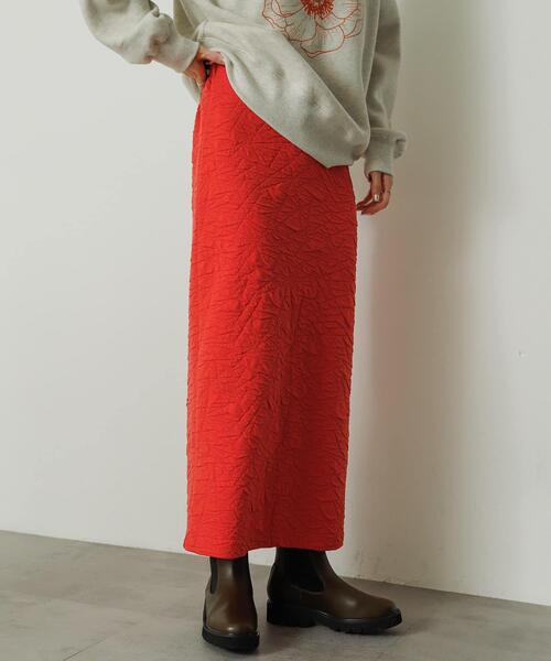 SENSE OF PLACE by URBAN RESEARCH（センスオブプレイスバイアーバンリサーチ）の「フクレジャガードナロースカート（スカート・レディース・レッド/ブラック/アイボリー・ONE）」の18枚目の写真
