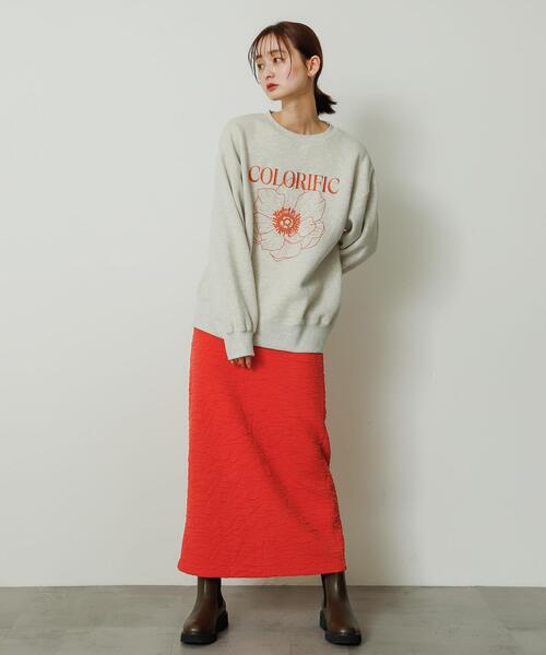 SENSE OF PLACE by URBAN RESEARCH（センスオブプレイスバイアーバンリサーチ）の「フクレジャガードナロースカート（スカート・レディース・レッド/ブラック/アイボリー・ONE）」の17枚目の写真