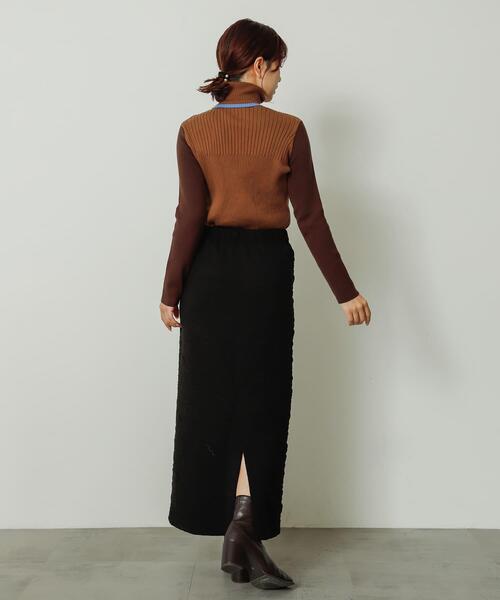 SENSE OF PLACE by URBAN RESEARCH（センスオブプレイスバイアーバンリサーチ）の「フクレジャガードナロースカート（スカート・レディース・レッド/ブラック/アイボリー・ONE）」の6枚目の写真