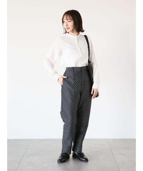 Te chichi TERRASSE（テチチテラス）の「ドットジャカードテーパードパンツ（その他パンツ・レディース・ブラック/モカ/チャコールグレー・F）」の5枚目の写真