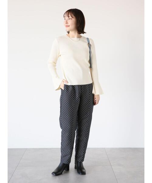 Te chichi TERRASSE（テチチテラス）の「ドットジャカードテーパードパンツ（その他パンツ・レディース・ブラック/モカ/チャコールグレー・F）」の6枚目の写真