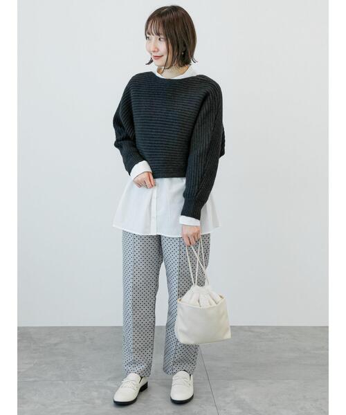 Te chichi TERRASSE（テチチテラス）の「ドットジャカードテーパードパンツ（その他パンツ・レディース・ブラック/モカ/チャコールグレー・F）」の9枚目の写真