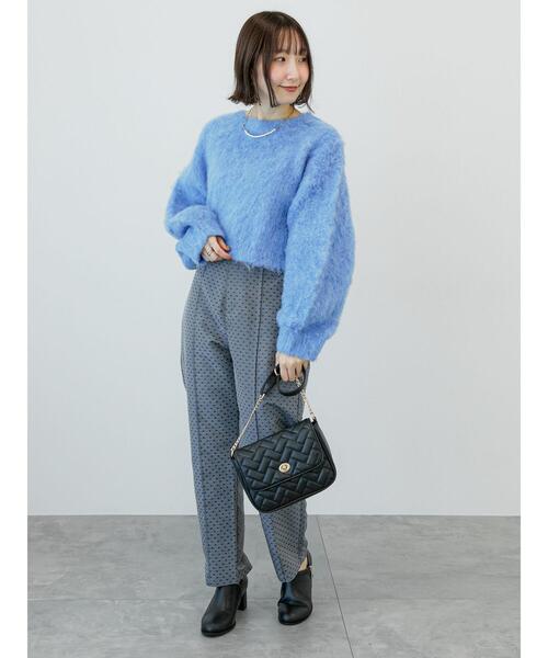 Te chichi TERRASSE（テチチテラス）の「ドットジャカードテーパードパンツ（その他パンツ・レディース・ブラック/モカ/チャコールグレー・F）」の12枚目の写真