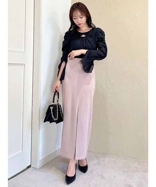 RESEXXY(リゼクシー)の「サイドオープン裏毛タイトスカート(スカート・レディース・ピンク/チャコールグレー/ブラック・FREE)」の12枚目の写真