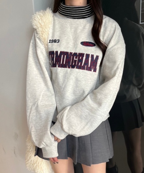 nemne store(ネンネストア)の「【低身長サイズあり】ボーダータートル付きスウェット(スウェット・レディース・スミクロ/ネイビー/オートミール・MEDIUM/SMALL)」の3枚目の写真
