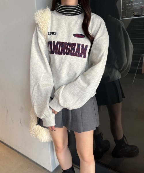 nemne store(ネンネストア)の「【低身長サイズあり】ボーダータートル付きスウェット(スウェット・レディース・スミクロ/ネイビー/オートミール・MEDIUM/SMALL)」の11枚目の写真