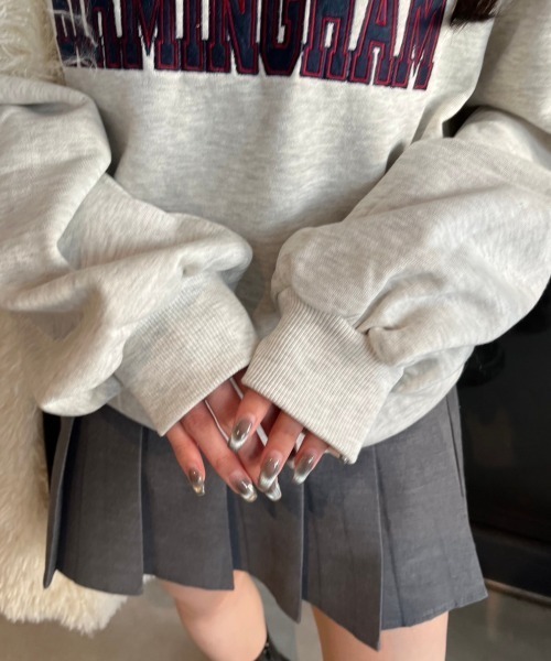 nemne store(ネンネストア)の「【低身長サイズあり】ボーダータートル付きスウェット(スウェット・レディース・スミクロ/ネイビー/オートミール・MEDIUM/SMALL)」の14枚目の写真