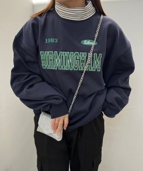nemne store(ネンネストア)の「【低身長サイズあり】ボーダータートル付きスウェット(スウェット・レディース・スミクロ/ネイビー/オートミール・MEDIUM/SMALL)」の20枚目の写真