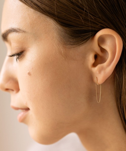 PAS TIERRA（パティエラ）の「【Ray】K10キヘイチェーンイヤリング