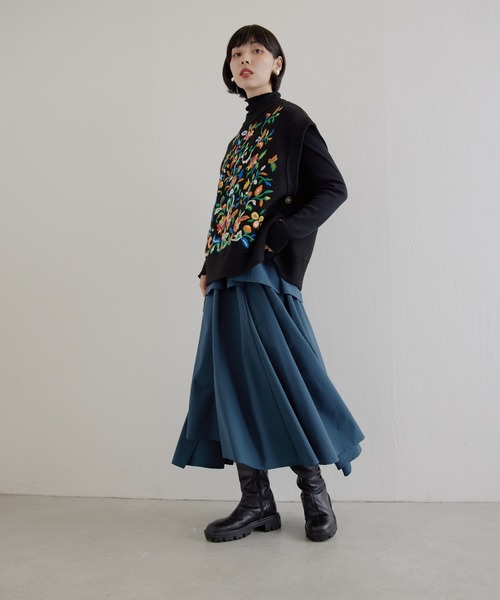 ear PAPILLONNER（イアパピヨネ）の「アシメフリルスカート【SUM1 STYLE(スミスタイル)】（スカート・レディース・ブルー/ブラック・FREE）」の8枚目の写真