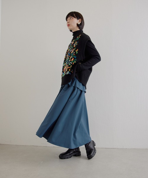 ear PAPILLONNER（イアパピヨネ）の「アシメフリルスカート【SUM1 STYLE(スミスタイル)】（スカート・レディース・ブルー/ブラック・FREE）」の9枚目の写真