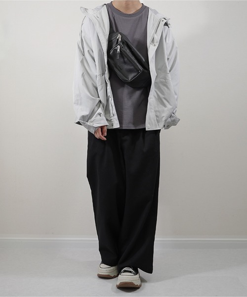 molk（モルク）の「【molk】ルーズシルエットベーシックコットンTシャツ（Tシャツ/カットソー・メンズ・ホワイト/チャコールグレー/ライトグレー/ホワイト×ネイビー・S/L/M）」の16枚目の写真