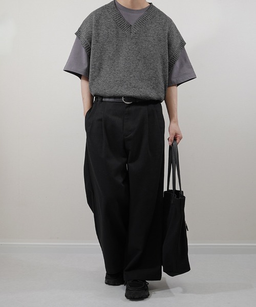 molk（モルク）の「【molk】ルーズシルエットベーシックコットンTシャツ（Tシャツ/カットソー・メンズ・ホワイト/チャコールグレー/ライトグレー/ホワイト×ネイビー・S/L/M）」の10枚目の写真