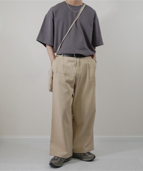 molk（モルク）の「【molk】ルーズシルエットベーシックコットンTシャツ（Tシャツ/カットソー・メンズ・ホワイト/チャコールグレー/ライトグレー/ホワイト×ネイビー・S/L/M）」の12枚目の写真