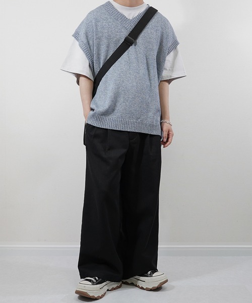 molk（モルク）の「【molk】ルーズシルエットベーシックコットンTシャツ（Tシャツ/カットソー・メンズ・ホワイト/チャコールグレー/ライトグレー/ホワイト×ネイビー・S/L/M）」の5枚目の写真