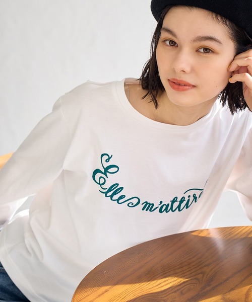 ROPE' PICNIC（ロペピクニック）の「CALINE×ROPE' PICNIC/メッセージロゴアソートロンT（Tシャツ/カットソー・レディース・ホワイト/ネイビー/ピンク・38）」の12枚目の写真