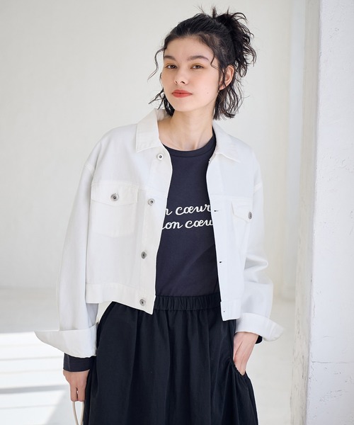 ROPE' PICNIC（ロペピクニック）の「CALINE×ROPE' PICNIC/メッセージロゴアソートロンT（Tシャツ/カットソー・レディース・ホワイト/ネイビー/ピンク・38）」の14枚目の写真